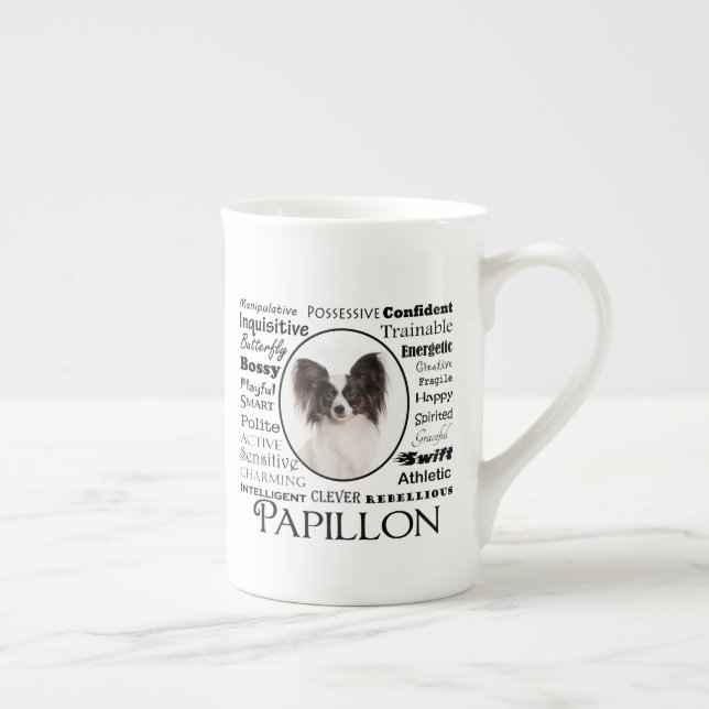 Papillon Traits Bone China Mug (Right)