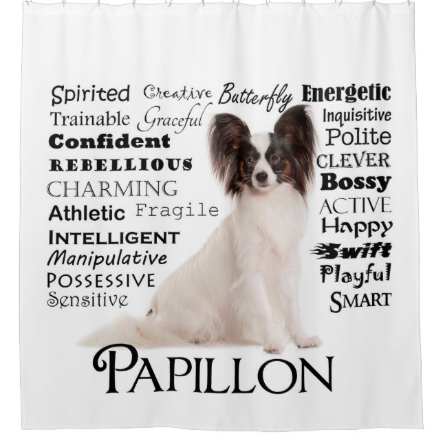 Papillon Traits Shower Curtain (Front)