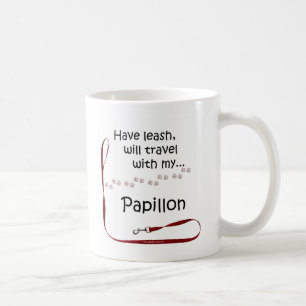 Papillon Travel Leash Coffee Mug