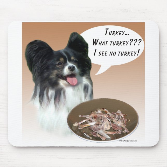 Papillon Turkey Mouse Mat (Front)