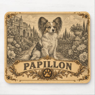 Papillon, Vintage Heritage Dog Mouse Mat
