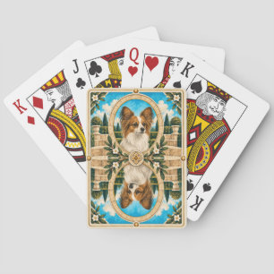 Papillon, Vintage Watercolor Dog Art Playing Cards