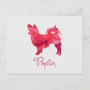 Papillon Watercolor Design Postcard