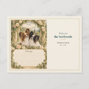Papillon Wedding Guest Book Wishes Postcard