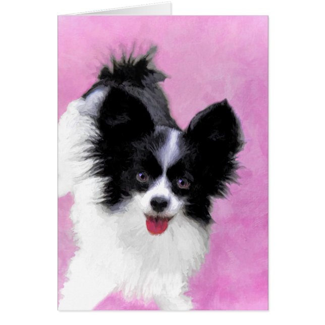 Papillon (White and Black) Painting - Dog Art (Front)