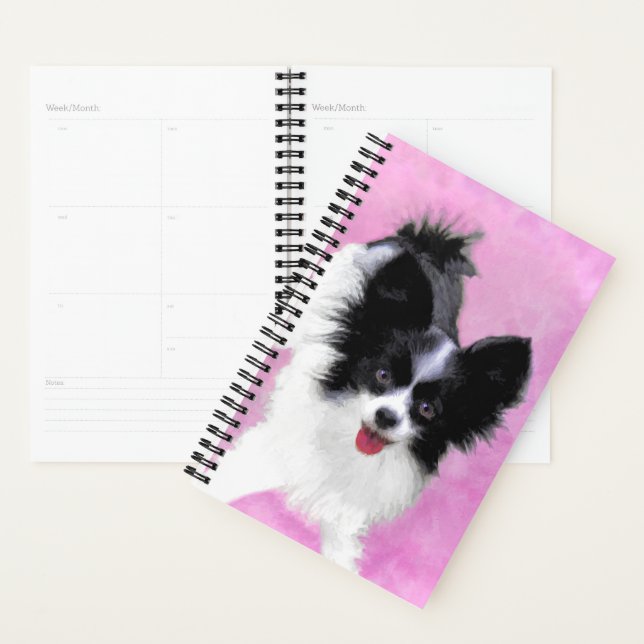 Papillon (White and Black) Painting - Dog Art Planner (Display)