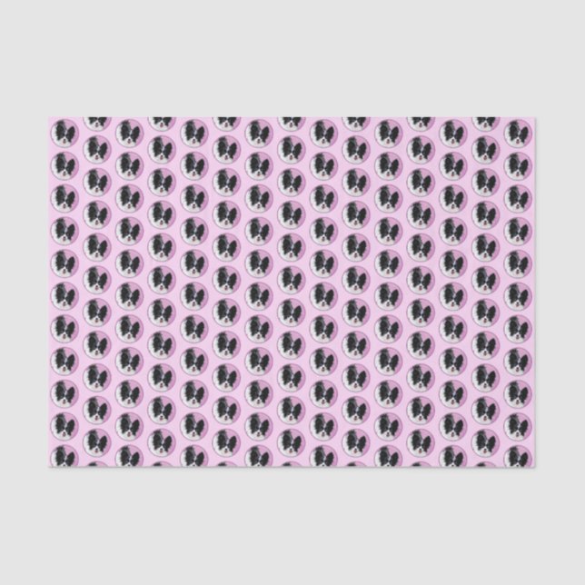 Papillon (White and Black) Painting - Dog Art Tissue Paper (Front)