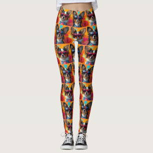 Papillon with Heart Roses Valentine's Day Leggings