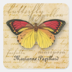 Papillon Words Sticker
