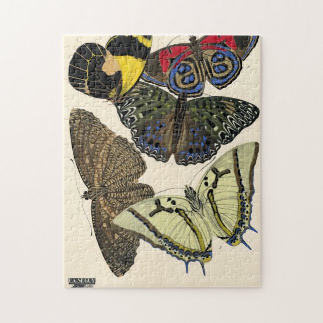 Papillons, Butterflies, Plate No.12 by E. A. Seguy Jigsaw Puzzle (Vertical)