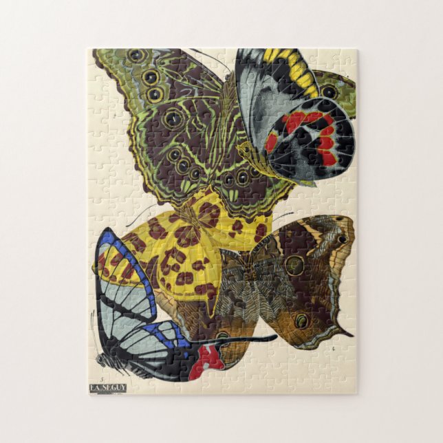 Papillons, Butterflies, Plate No.15 by E. A. Seguy Jigsaw Puzzle (Vertical)