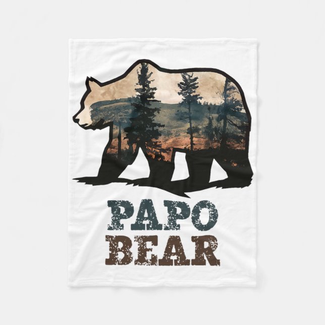 Papo Bear Vintage Retro Funny  Fleece Blanket (Front)