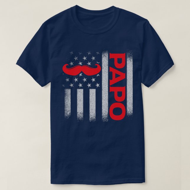 Papo Grandpa US Flag Grandfather Fathers Day  T-Shirt (Design Front)