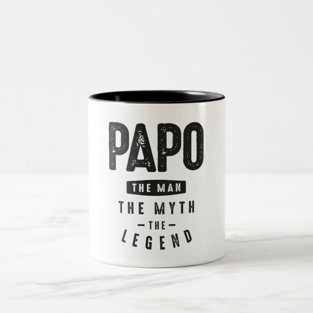Papo The Man The Myth The Legend - Grandpa Two-Tone Coffee Mug (Center)