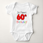 Papou's 60th Birthday Baby Bodysuit<br><div class="desc">It's Papou's 60th Birthday design. A Greek grandfather will smile when he sees his favourite grandchild wearing this cute,  60th milestone bday design! Great for a grandpa's sixtieth party!</div>