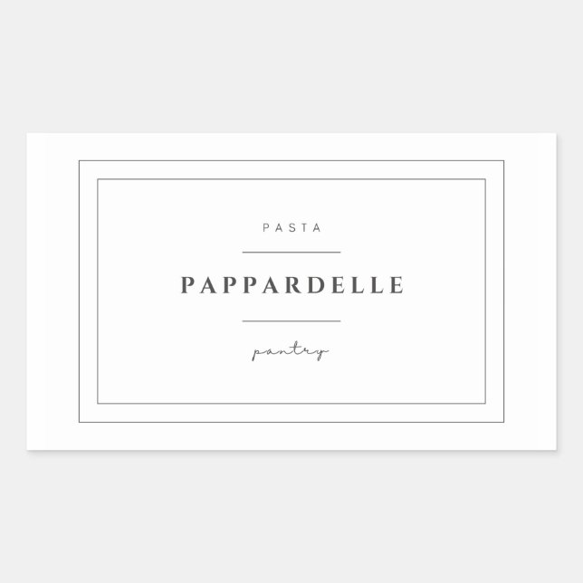Pappardelle Pasta Food Label Stickers (Front)