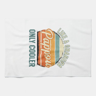 Pappou Like a Grandpa Only Cooler Vintage Shirt_1 Tea Towel