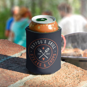 Pappou's Grill Personalised Year Established Can Cooler