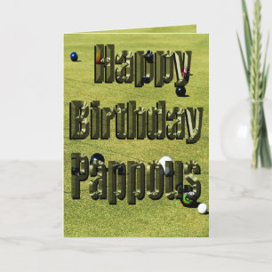 Pappous Happy Birthday Lawn Bowls Card, Card