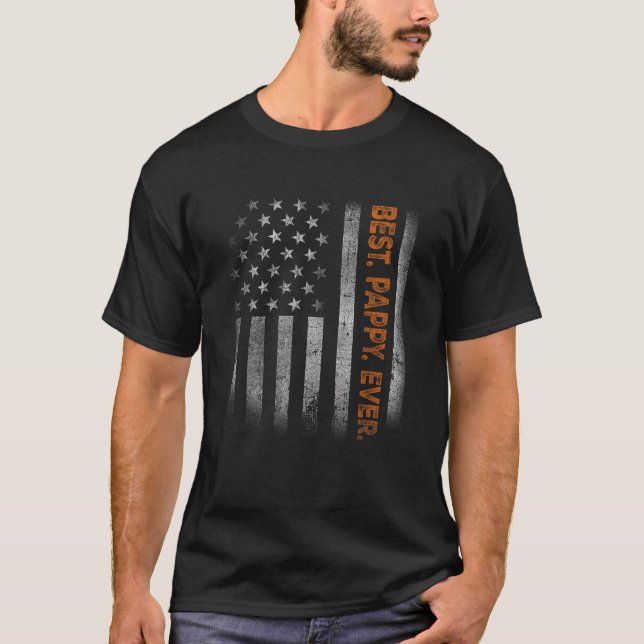 Pappy American Flag Father s Day For Pappy From Da T-Shirt (Front)
