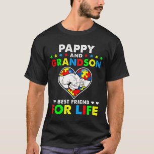 Pappy And Grandson Best Friend For Life Autism Awa T-Shirt