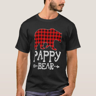 Pappy Bear Christmas Pajama Red Plaid Buffalo Fami T-Shirt