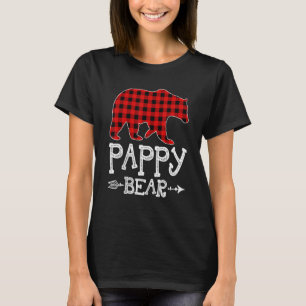 Pappy Bear Christmas Pajama Red Plaid Buffalo Fami T-Shirt