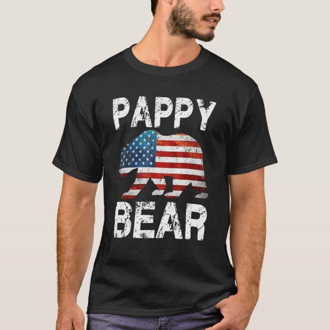 Pappy Bear Patriotic Flag Matching Family 4th Of J T-Shirt (Front)