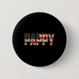 Pappy Bold Patriotic American Flag Father’s Day Pa 6 Cm Round Badge