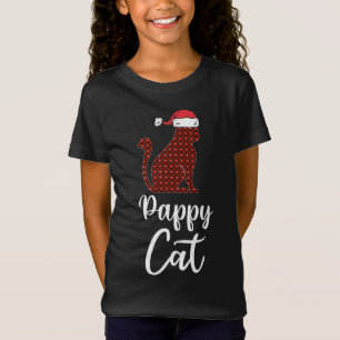 Pappy Cat Buffalo Red Plaid Christmas Pajama Famil T-Shirt