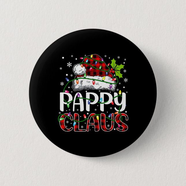 Pappy Claus Christmas Lights Matching Family Xmas  6 Cm Round Badge (Front)
