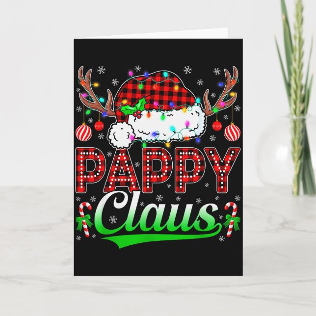 Pappy Claus Christmas Lights Matching Family Xmas  Card (Front)