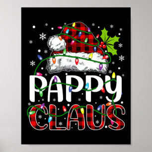 Pappy Claus Christmas Lights Matching Family Xmas Poster