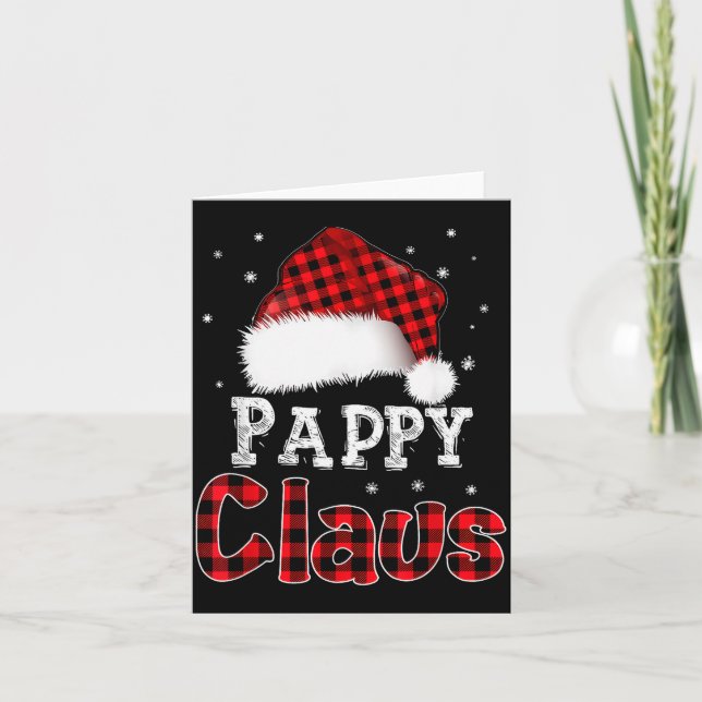 Pappy Claus Christmas Red Plaid Pajama Family Matc Card (Front)