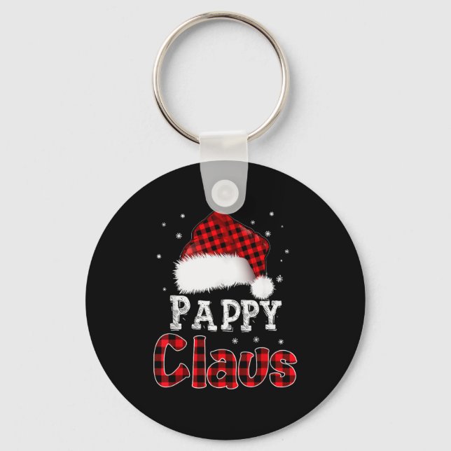 Pappy Claus Christmas Red Plaid Pajama Family Matc Key Ring (Front)