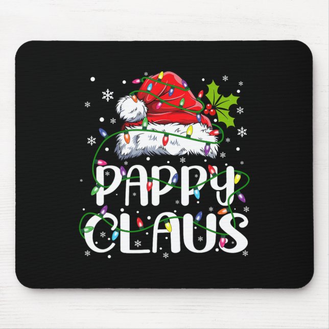 Pappy Claus Christmas Santa Hat Matching Family Xm Mouse Mat (Front)