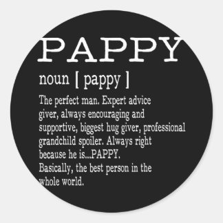 Pappy Definition Grandpa Father's Day Classic Round Sticker