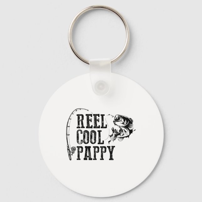Pappy Fishing Reel Cool Pappy Funny Gift  Key Ring (Front)