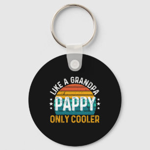 Pappy Like A Grandpa Only Cooler Retro Vintage Fat Key Ring