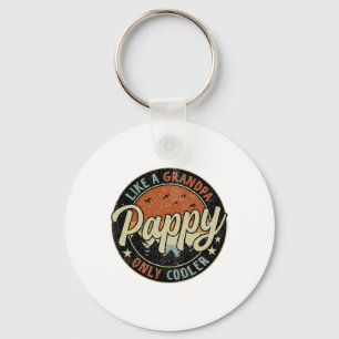 Pappy Like A Grandpa Only Cooler Vintage Retro Fat Key Ring