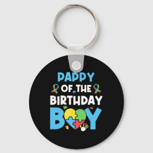 Pappy Of The Birthday Boy Autism Awareness Puzzle Key Ring