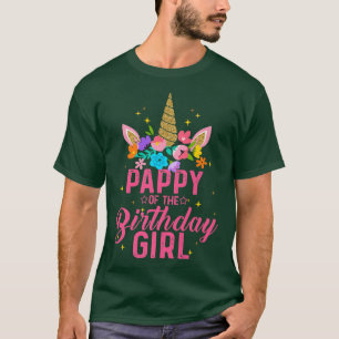 Pappy Of The Birthday Girl Unicorn Girl Party T-Shirt