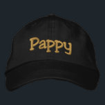 Pappy Personalised Embroidered Baseball Cap / Hat<br><div class="desc">Pappy Personalised Embroidered Baseball Cap / Baseball Hat in black with gold lettering,  by 369MyName,  & 369. Other hat colours and styles available</div>