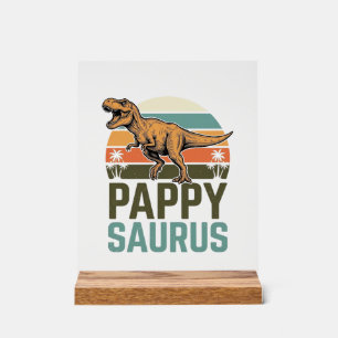 Pappysaurus Funny Dinosaur Vintage Sunset Shirt_1 Acrylic Sign