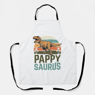 Pappysaurus Funny Dinosaur Vintage Sunset Shirt_1 Apron