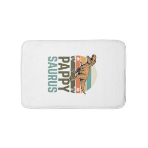 Pappysaurus Funny Dinosaur Vintage Sunset Shirt_1 Bath Mat
