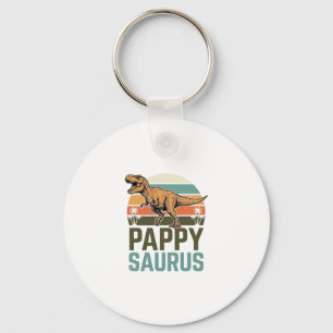 Pappysaurus Funny Dinosaur Vintage Sunset Shirt_1 Key Ring