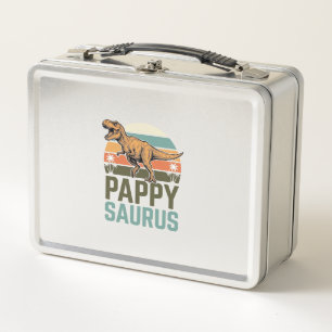Pappysaurus Funny Dinosaur Vintage Sunset Shirt_1 Metal Lunch Box