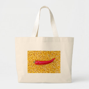 Paprika on corn large tote bag