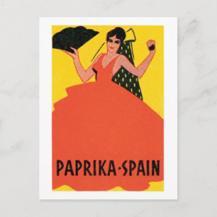 Paprika Spain VIntage Label Postcard